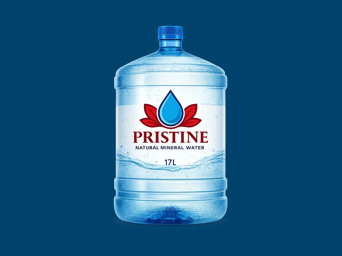 Pristine 17 litre bottle of mineral water